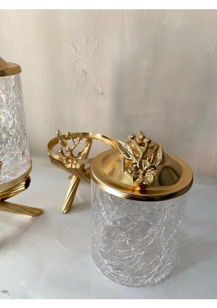 Luxury Lüx Tekli Standlı Cam Kavanoz 1 Adet