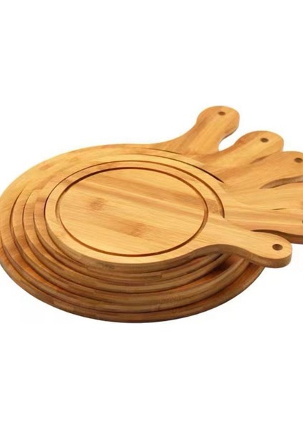 Luxury Bambu Pizza Tepsi Kesim ve Servis Sunum Tahtası 1 Adet