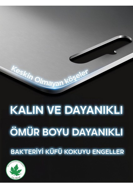 Luxury Paslanmaz Çelik Kesme Tahtası, Antibakteriyel, 304 Kalite,sağlıklı Kesim Tahtası,metal Kesim Panosu 1 Adet