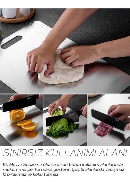 Luxury Paslanmaz Çelik Kesme Tahtası, Antibakteriyel, 304 Kalite,sağlıklı Kesim Tahtası,metal Kesim Panosu 1 Adet