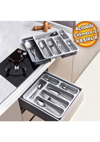 Luxury Baroness Çift Taraflı Uzayabilen Pratik Çekmece Içi Kaşıklık 1 Adet