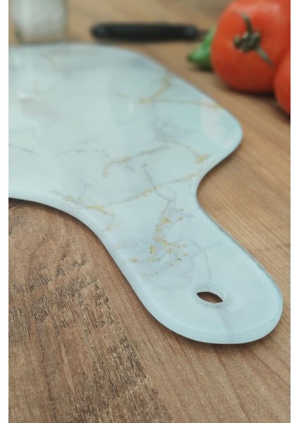 Luxury Askılı Cam Kesme Tahtası, Dekoratif Cam Kesme Tahtası, 20 cm x 35,5 Cm, ( 5 mm Cam Kalınlığı ) 1 Adet fiyatları