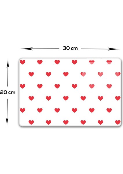 Luxury Cam Kesme Tahtası - Cam Kesme Tablası | Kalp Desenli | 20CM x 30CM 1 Adet