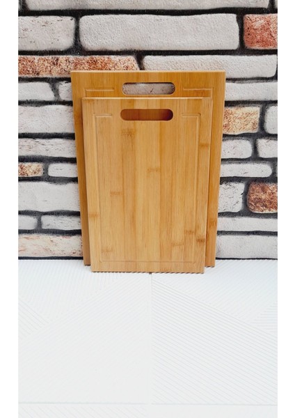 Luxury Klasik Dikdörtgen 2li Kalın Bambu Doğrama Tahtası 36/32 cm 1 Adet