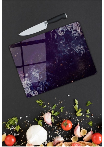 Luxury Siyah | Cam Kesme Tahtası | 25 x 35 cm 1 Adet