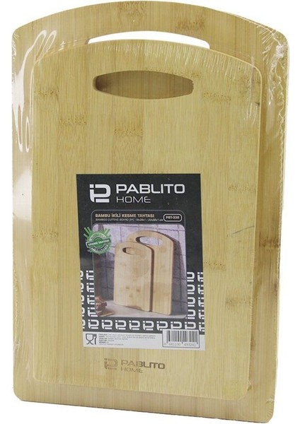 Luxury 2pcs Set Ahşap Bambu Kesim Panosu - Kesme Tahtası 18X28X1CM--22X32X1CM (2818) 1 Adet