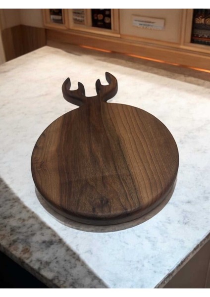 Luxury Ceviz Ağacı El Yapımı Sunumluk Doğrama Kesme Tahtası Geyik Model 25*40CM 1 Adet modelleri