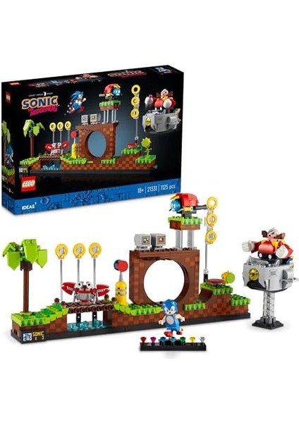 Ideas Sonic The Hedgehog Yeşil Tepe Bölgesi 21331 - Yetişkinler Için Nostaljik Yapım Seti (1125 Parça) modelleri