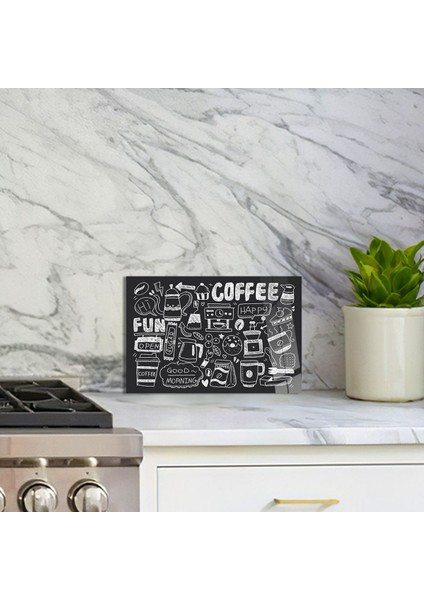 Luxury Cam Kesme Tahtası "coffee" Yazılı Tebeşir Çizim 1 Adet indirimleri