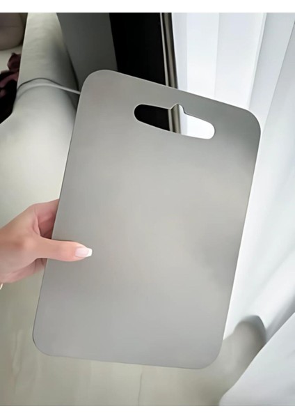 Luxury Paslanmaz Çelik Metal Kesme Tahtası, Antibakteriyel, 2 Farklı Ölçü Seçeneği 1 Adet