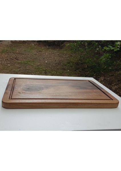 Luxury Ceviz Masif Doğal Ahşap Sunum Steak ve Kesme Tahtası 27X40X2 1 Adet