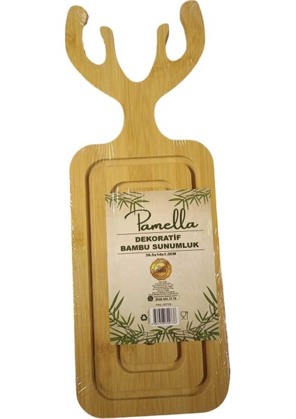 Luxury Tam Life And Home Bambu Geyik Sunum Tepsi Kesme Tahtası 39,5X14X1,3 Cm. 1 Adet