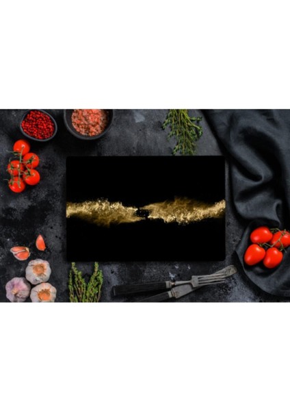 Luxury 20X30 cm Cam Kesme Tahtası Altın Toprak 1 Adet