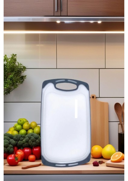 Luxury 1 Adet Plastik, Kaydırmaz, Kesme Panosu/ Kesme Tahtası Gri&beyaz 31X20 1 Adet fiyatları