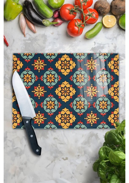 Luxury Cam Kesme Tahtası, Doğrama Tahtası, Ramazan Özel Desen, Kalın ve Temperli Kırılmaz Cam, 21*30CM 1 Adet fırsatları