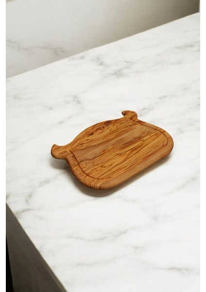Luxury Olive Crafted Kişiye Özel Zeytin Ağacı Boğa Desenli Sunum Tahtası 1 Adet modelleri