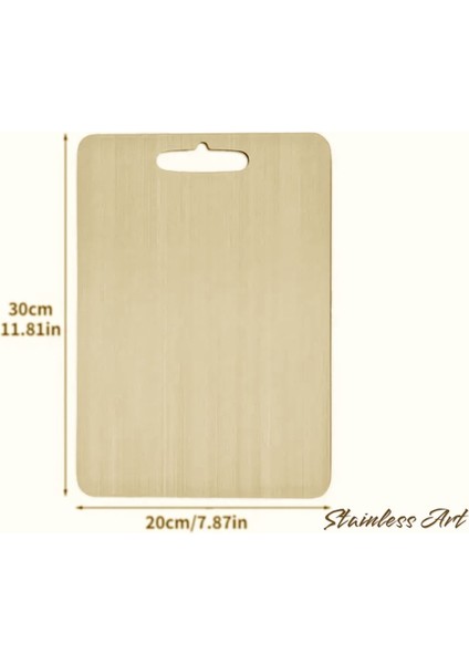 Luxury Yeni Gold Paslanmaz Çelik 20 x 30 Kesme Tahtası 1 Adet 1 Adet