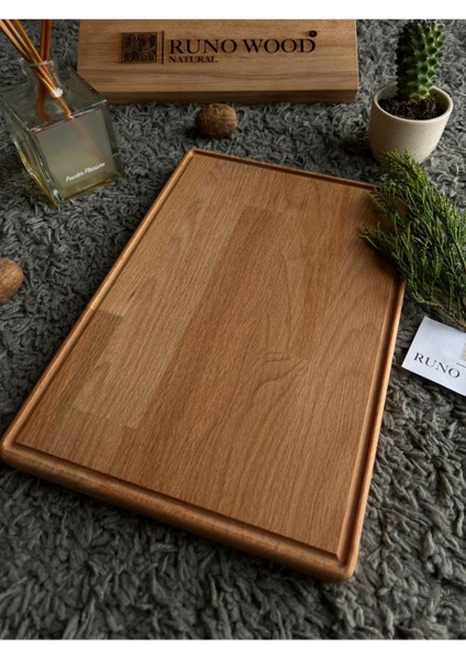 Luxury Doğal Ahşap Kesme ve Sunum Tahtası, Kayın Ağacı 1 Adet