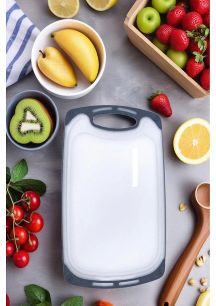 Luxury 1 Adet Plastik, Kaydırmaz, Kesme Panosu/ Kesme Tahtası Gri&beyaz 40X24 1 Adet fiyatları