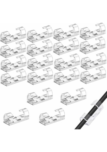 Kablo Sabitleyici ve Düzenleyici Klips 20 Adet, Yapışkanlı Kablo Tutucu Klips modelleri