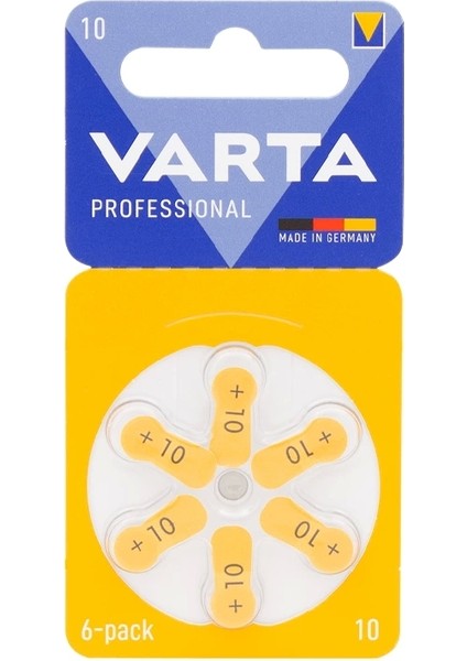 Varta 10 No Kulaklık Pili 6lı Paket (4172)