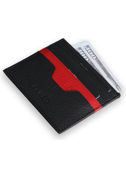 Hakiki Deri Antik Kahve/Taba Çift Renk Kartlık (T1743)