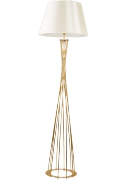S Retro Lambader Köşe Lambası Mat Gold Krem Başlık 45 cm Başlık