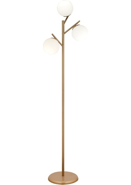 Renji 3lü Eskitme Boyalı Beyaz Camlı Modern Tasarım Metal Lambader modelleri