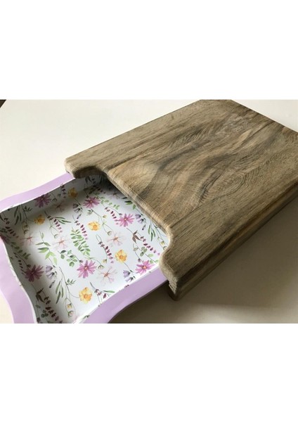 Luxury Tepsili Ahşap Doğrama Tahtası-Kesme Tahtası-Hazneli Kesme Tahtası 1 Adet