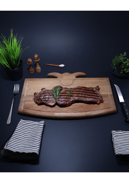 Luxury Ahşap Steak Sunum Tabağı Et Tahtası 1 Adet