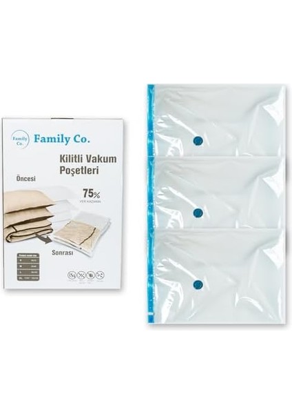 Co. Vakumlu Hurç Poşet Setleri 3 Parça 80X100-2, 100X130-1