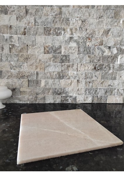 Luxury Doğal Mermer Kare Kesme Tablası & Sunum Tabağı 30×30 cm 1 Adet