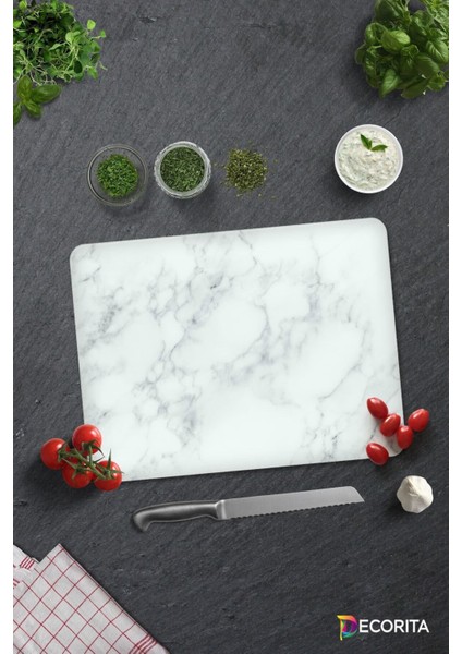 Luxury Klasik Mermer Desenli | Cam Kesme Tahtası - Cam Kesme Tablası | 30CM x 40CM 1 Adet