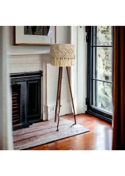 Makrome Bohem Boncuklu Tripod Ayaklı Lambader modelleri