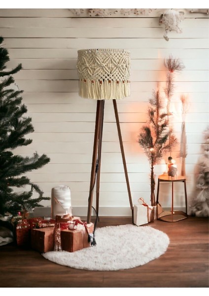 Makrome Bohem Boncuklu Tripod Ayaklı Lambader fırsatları