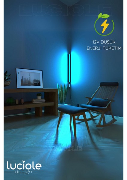 LED Lambader ,renk Rgb Animasyon Uzaktan Kumandalı Yapışkanlı Dupurple