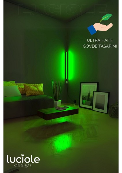 LED Lambader ,renk Rgb Animasyon Uzaktan Kumandalı Yapışkanlı Dupurple