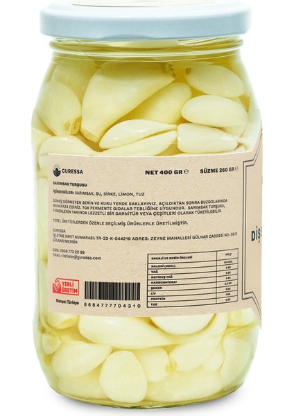 Diş Sarımsak Turşusu 400 Gr Doğal Ev Yapımı