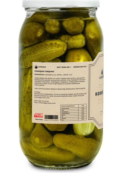 Kornişon Turşusu 1200 Gr Doğal Ev Yapımı fırsatları