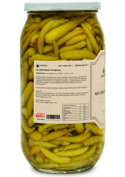 Acı Süs Biberi Turşusu 1200 Gr Doğal Ev Yapımı fırsatları