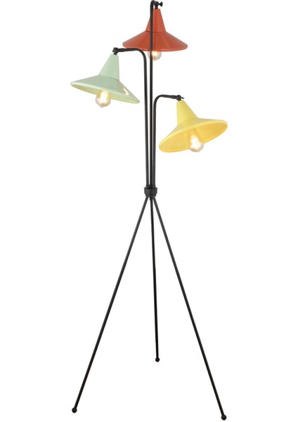 Jadira 3lü Çok Renkli Modern Tasarım Retro 3 Ayaklı Abajur Lamba Metal Lambader fiyatları