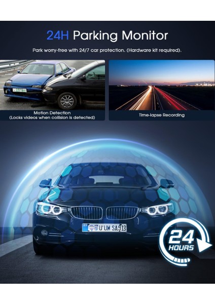 2k Dashcam Araba Kamerası, Wi-Fi, Harici Gps Modülü, IPS Ekran, Ultra Gece Görüşü