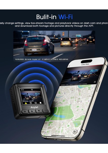 2k Dashcam Araba Kamerası, Wi-Fi, Harici Gps Modülü, IPS Ekran, Ultra Gece Görüşü