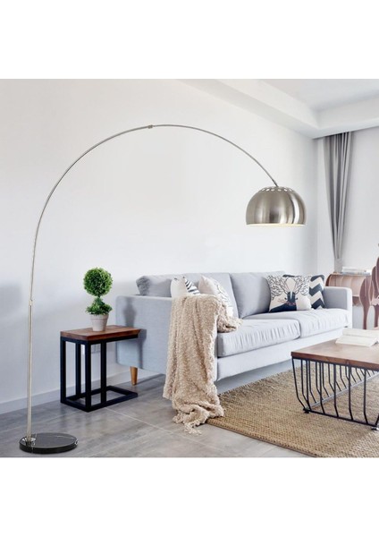 9907-1 Deve Boynu Mermer Ayaklı Lambeder Silver Büyük