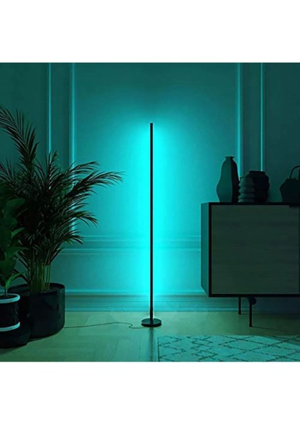 Dekoratif LED Lambader - Minimalist LED Lamba Işık Sistemi- Siyah Kasa - Full Rgb 256 Renk