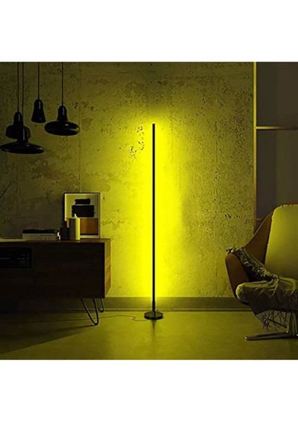 Dekoratif LED Lambader - Minimalist LED Lamba Işık Sistemi- Siyah Kasa - Full Rgb 256 Renk