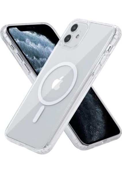 Apple iPhone 11 Için Magsefe ile Uyumlu Çok Şık Magnetik Şeffaf Kılıf Sararmaya Dayanıklı Polikarbonat Arka Cam ve Darbeye Dayanıklı Silikon Kenarlı Kılıf fiyatları