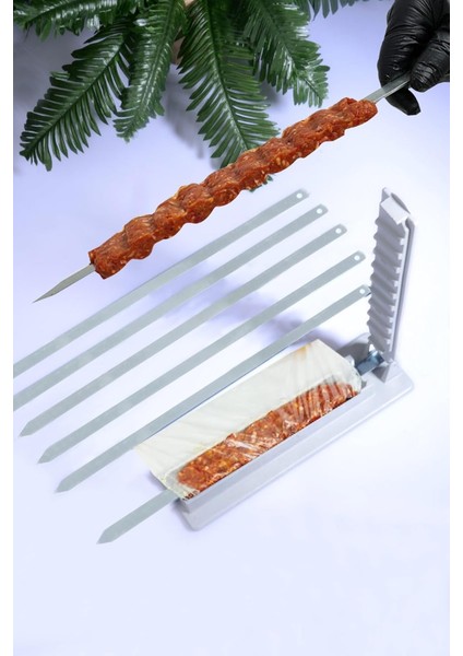 4 Adet Şiş Hediyeli Kebapmatik Adana Urfa Kebap Kalıbı Aparatı Pratik Hızlı Kebap Makinesi Kutusu