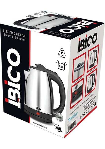 Çelik Kettle Su Isıtıcısı 1.8lt - 1500W