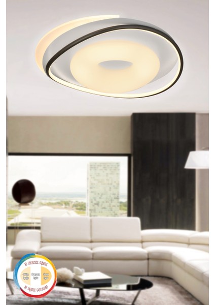 Palmira 50 Cm Modern 3 Renk Işık (BEYAZ SARI GÜN IŞIĞI) Mutfak Yatak Odası Salon Avize